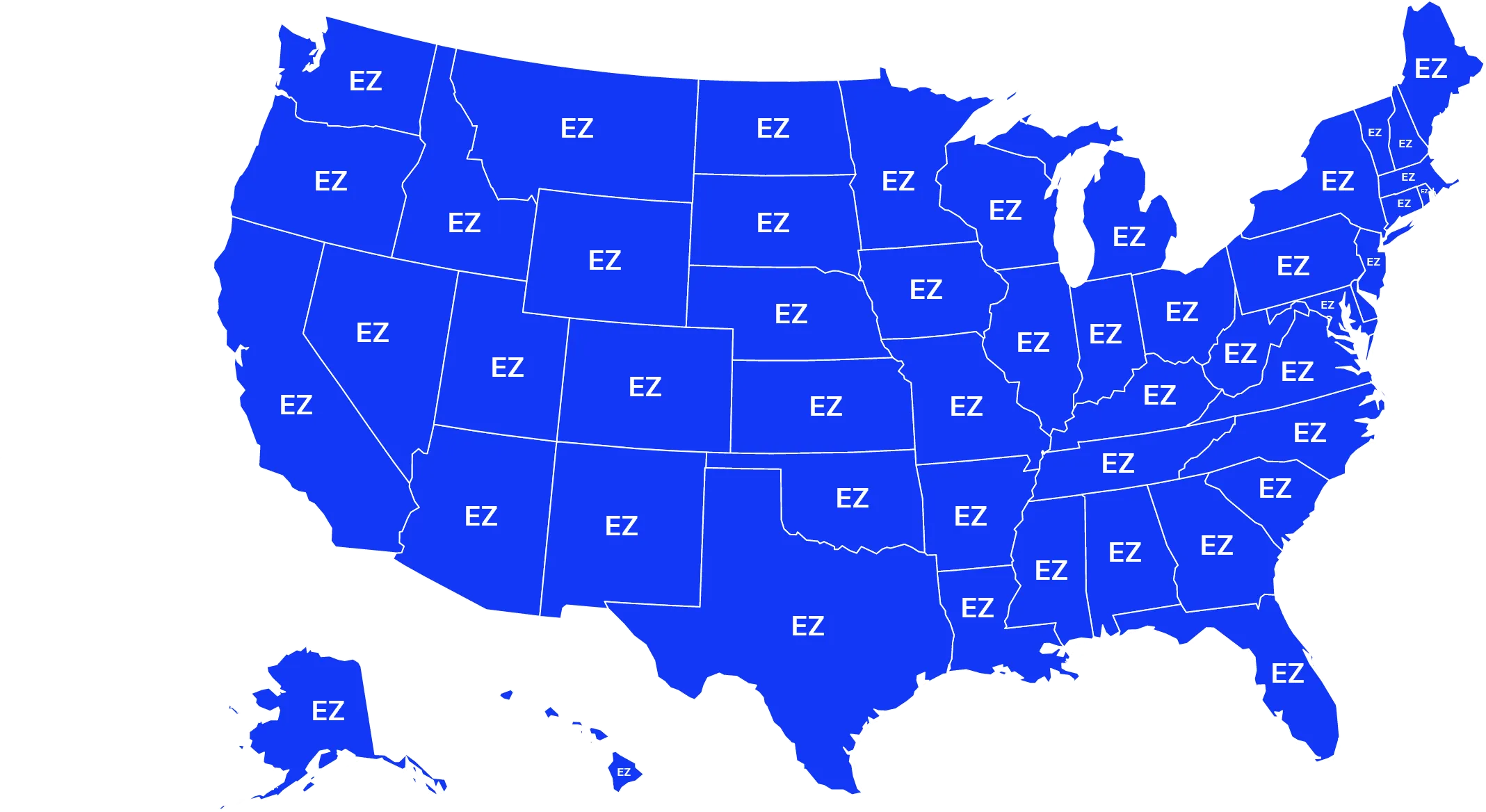 EZSCRIPTRx nationwide coverage map showing all 50 states and Puerto Rico